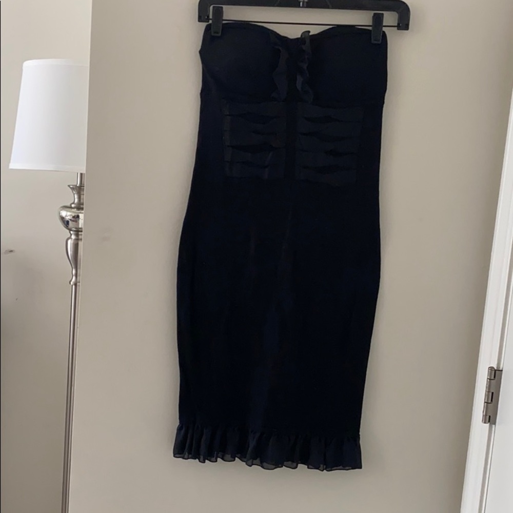 Black sleeveless corset bodycon dress